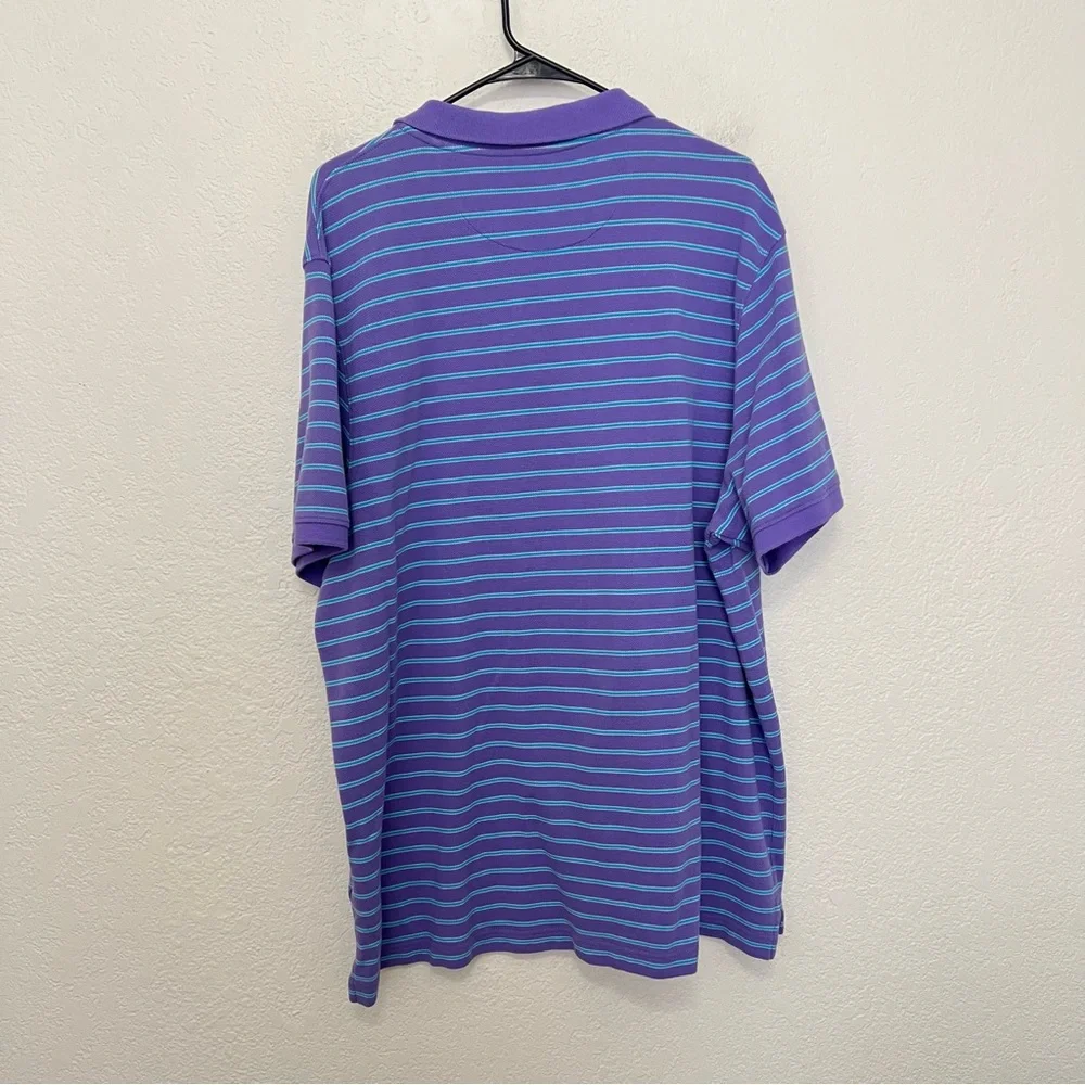 J. Crew Purple Striped Polo Collared 100% Cotton Shirt Men’s XXL